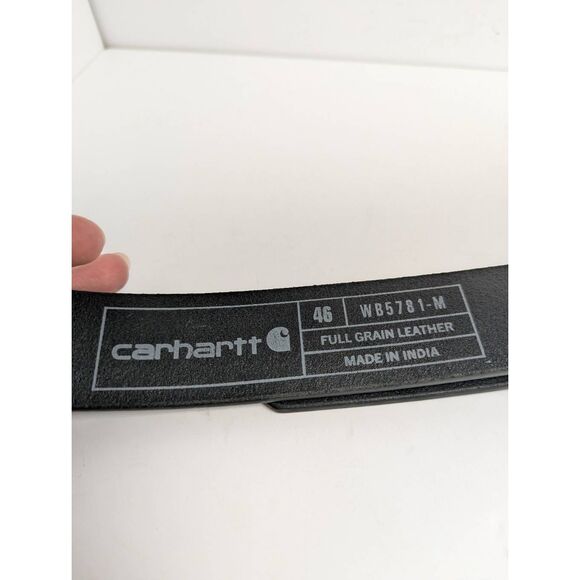 Carhartt Rugged Flex Bridle Black full grain leather belt mens 46 NWOT - Picture 4 of 7